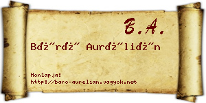 Báró Aurélián névjegykártya