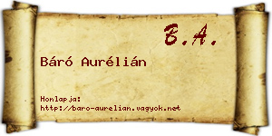 Báró Aurélián névjegykártya